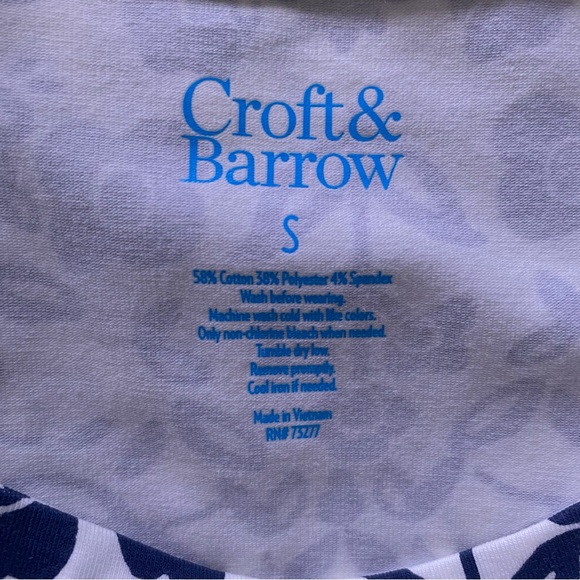 Croft & Barrow Navy Print Fit & Flare Midi Dress - Picture 6 of 7